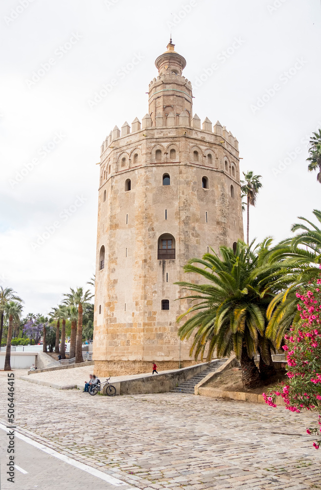 The tourist Torre del Oro in Seville, next to the Guadalquivir river, Andalusia (Spain) The tourist Torre del Oro in Seville, next to the Guadalquivir river, Andalusia (Spain)