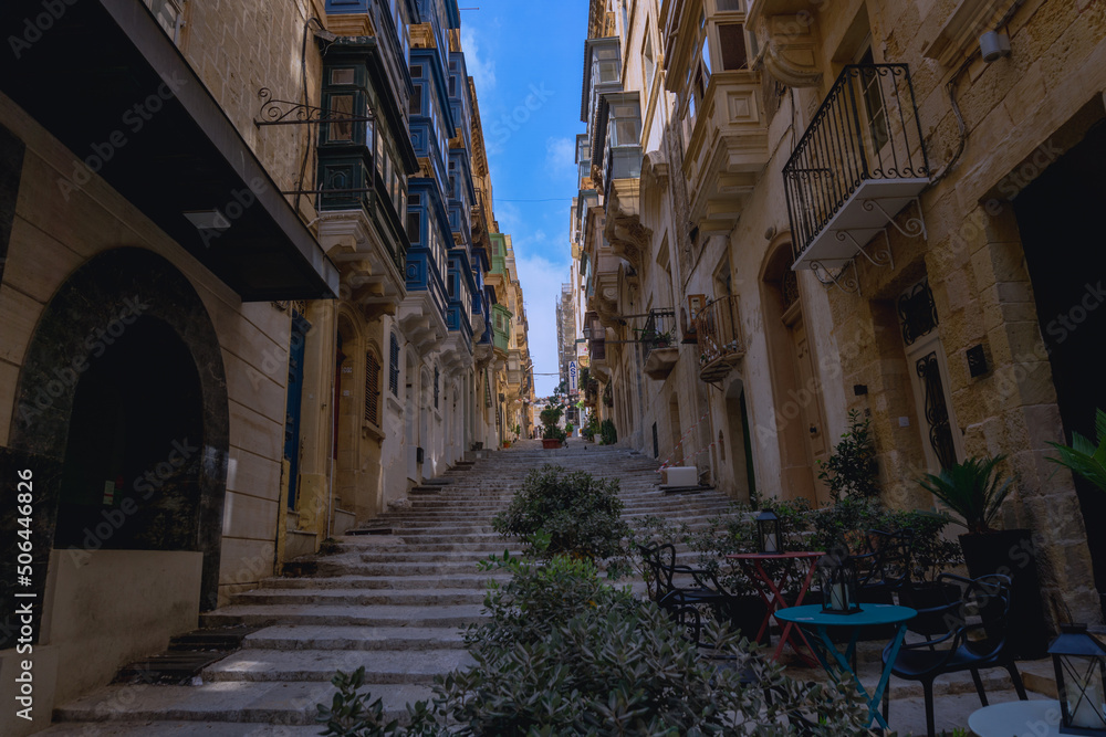 Stairs in the city of Valetta