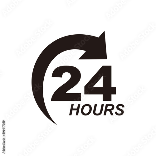 24 hour logo vector icon 