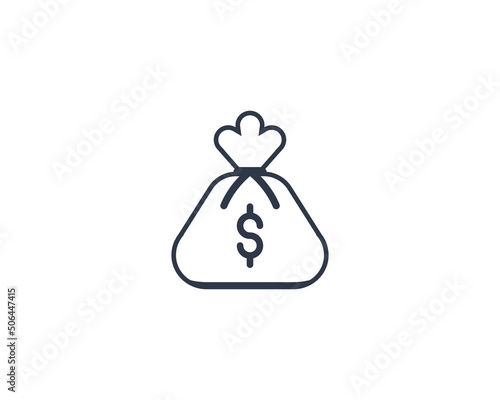 Money Bag Vector Isolated Emoticon. Money Bag Icon