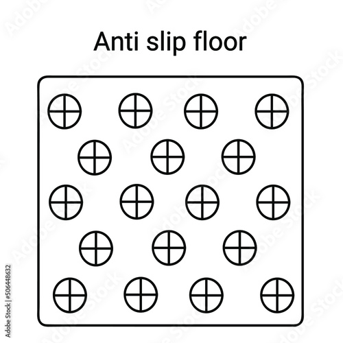 Anti slip floor icon isolated on white background