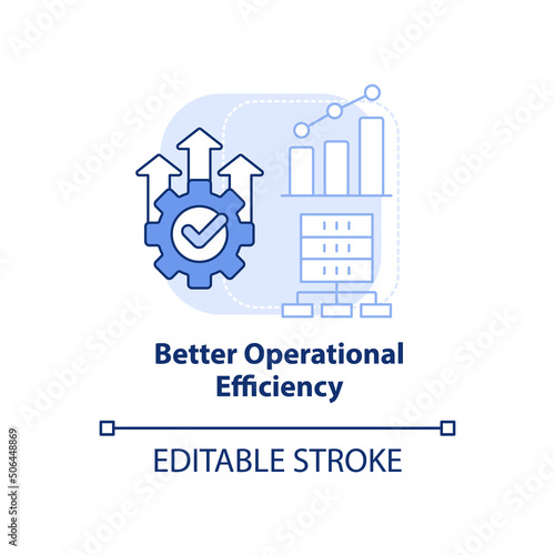 Better operational efficiency light blue concept icon. Big data processing benefit abstract idea thin line illustration. Isolated outline drawing. Editable stroke. Arial, Myriad Pro-Bold fonts used
