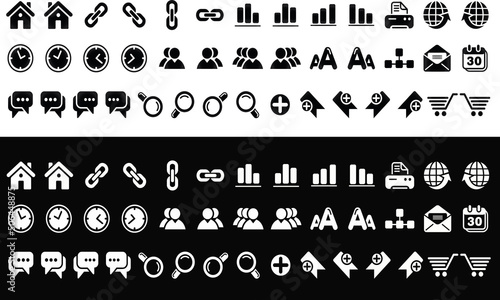 Symboles site web forum noir blanc