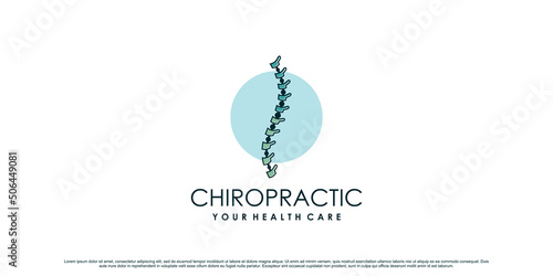Chiropractic logo design for massage teraphy with unique concept Premium Vector
