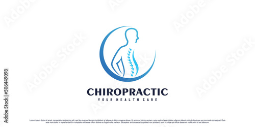 Chiropractic logo design for massage teraphy with unique concept Premium Vector