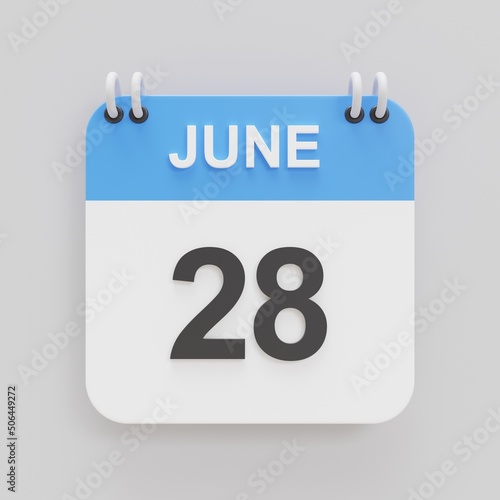 3d rendering of calendar icon