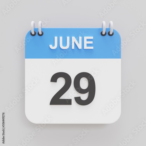 3d rendering of calendar icon