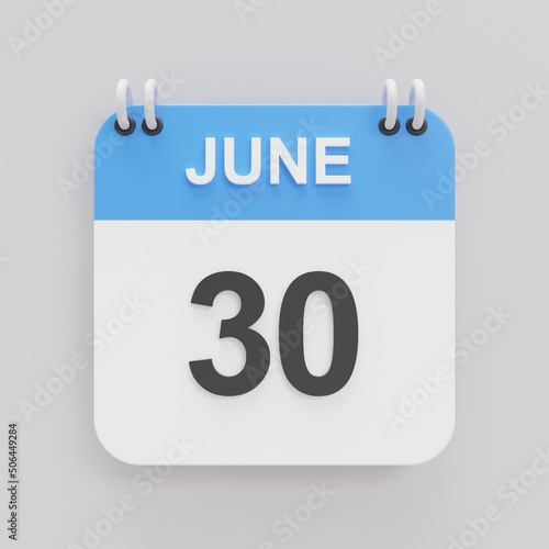 3d rendering of calendar icon