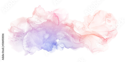 Abstract pink purple color painting by watercolor and alcohol ink texture isolated on white for background in concept of love, flower, romance