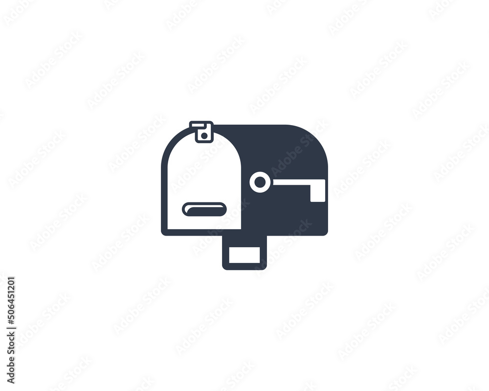 Closed Mailbox with Lowered Flag Vector Isolated Emoticon. Mailbox Icon Closed Mailbox with Lowered Flag Vector Isolated Emoticon. Mailbox Icon