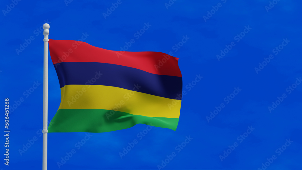 Mauritius flag, waving in the wind - 3d rendering illustration Mauritius flag, waving in the wind - 3d rendering illustration