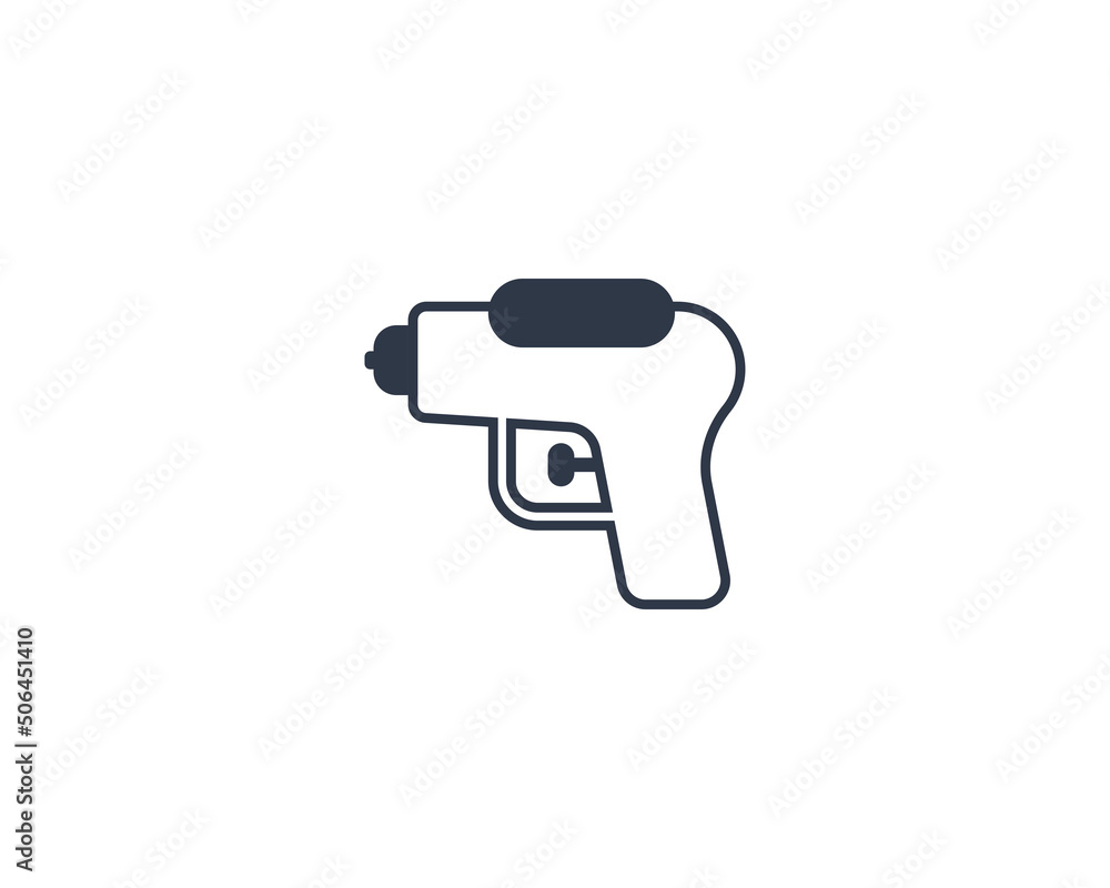 Water Pistol Vector Isolated Emoticon. Water Pistol Icon