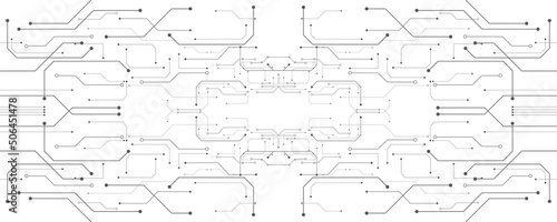 Technology background, creative hi-tech geometric pattern, gray and white overall composition