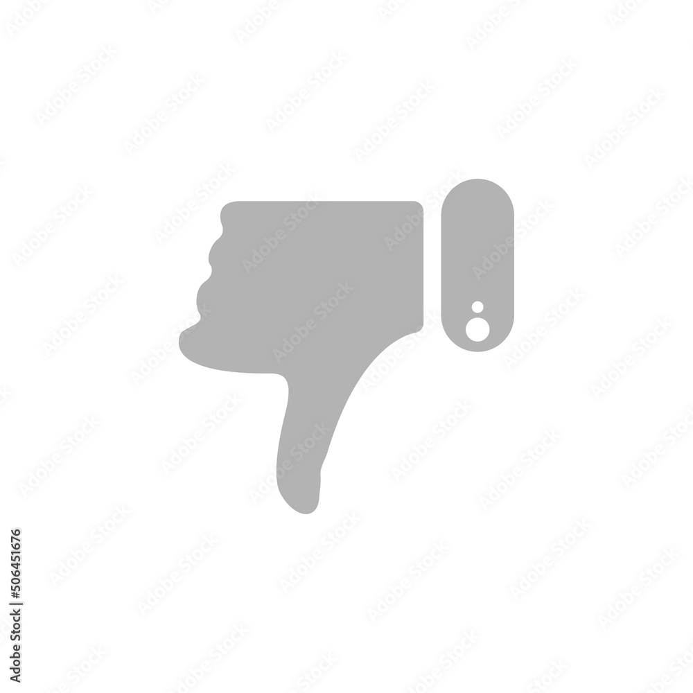 Fototapeta premium evaluation icon, hand, negative feedback on a white background, vector illustration