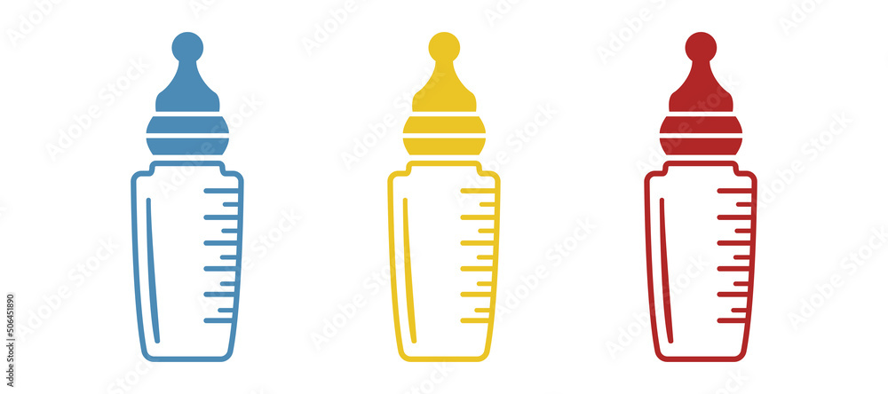Baby bottle icon on a white background, vector illustration Baby bottle icon on a white background, vector illustration