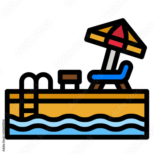 swimming line icon