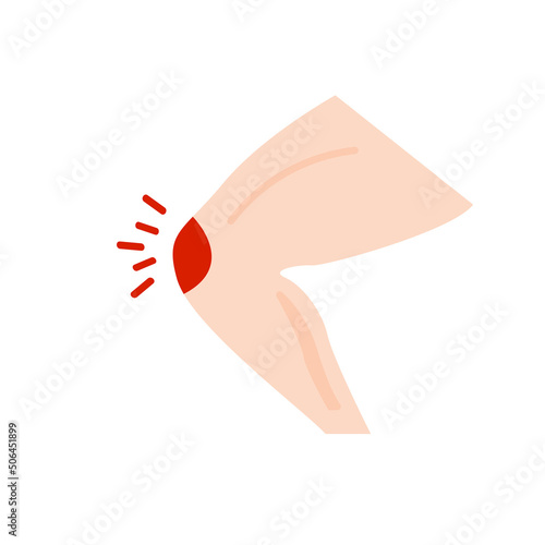 knee pain icon on a white background, vector illustration