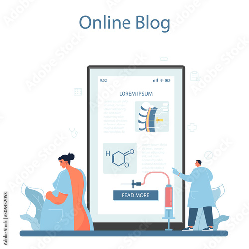 Anesthesiologist online service or platform. Doctor wearing