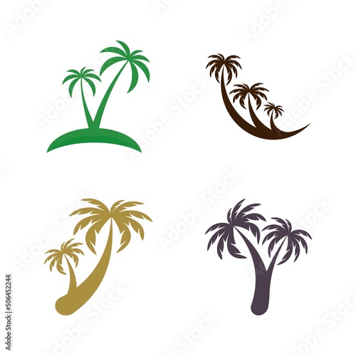 Palm tree summer logo template