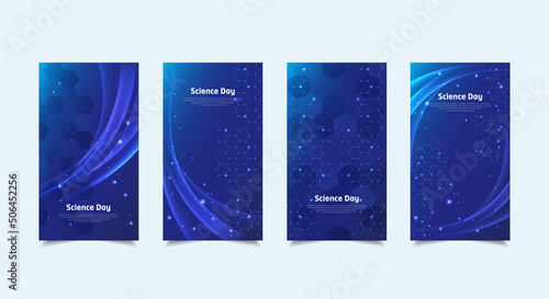 World Science Day design Stories Collection. Science Day template stories vector.