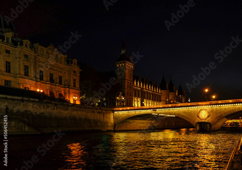 A night view of Seine River in Paris