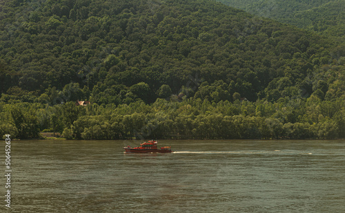 Search and rescue ship on Danube in Hungary