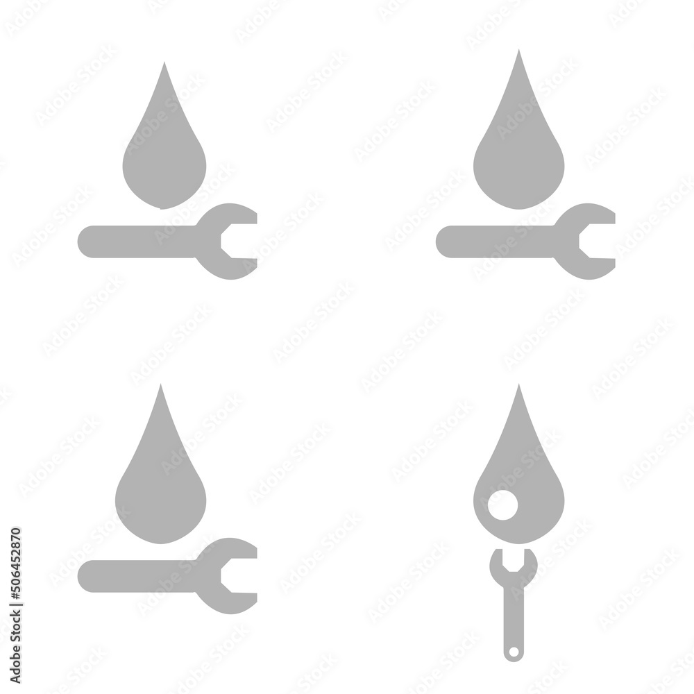 key icon with a drop of oil, repair concept, vector illustration key icon with a drop of oil, repair concept, vector illustration