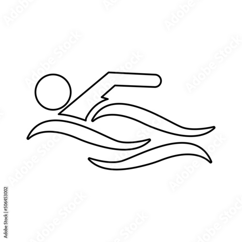 swimmer icon on a white background, vector illustration