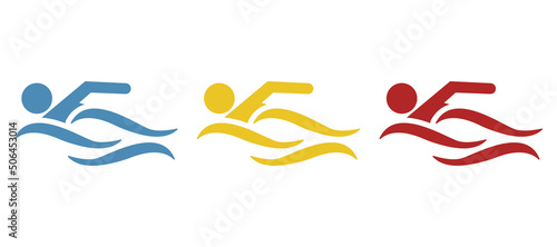 swimmer icon on a white background, vector illustration