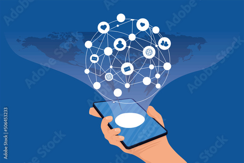 hand lifting smartphone tech