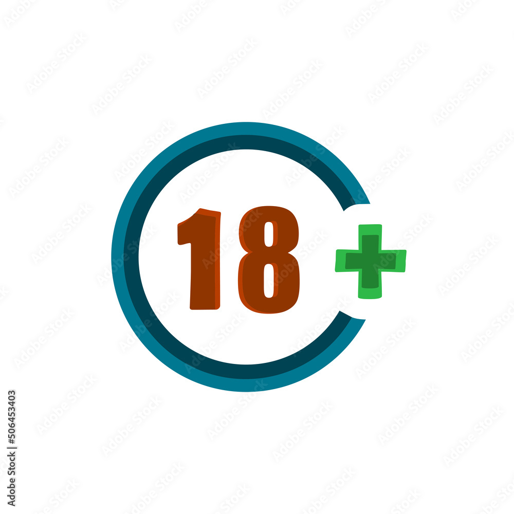 18+ icon on a white background, vector illustration 18+ icon on a white background, vector illustration