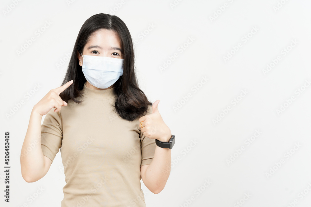 Wearing Medical Mask for Preventing Corona Virus Of Beautiful Asian Woman Isolated On White Wearing Medical Mask for Preventing Corona Virus Of Beautiful Asian Woman Isolated On White