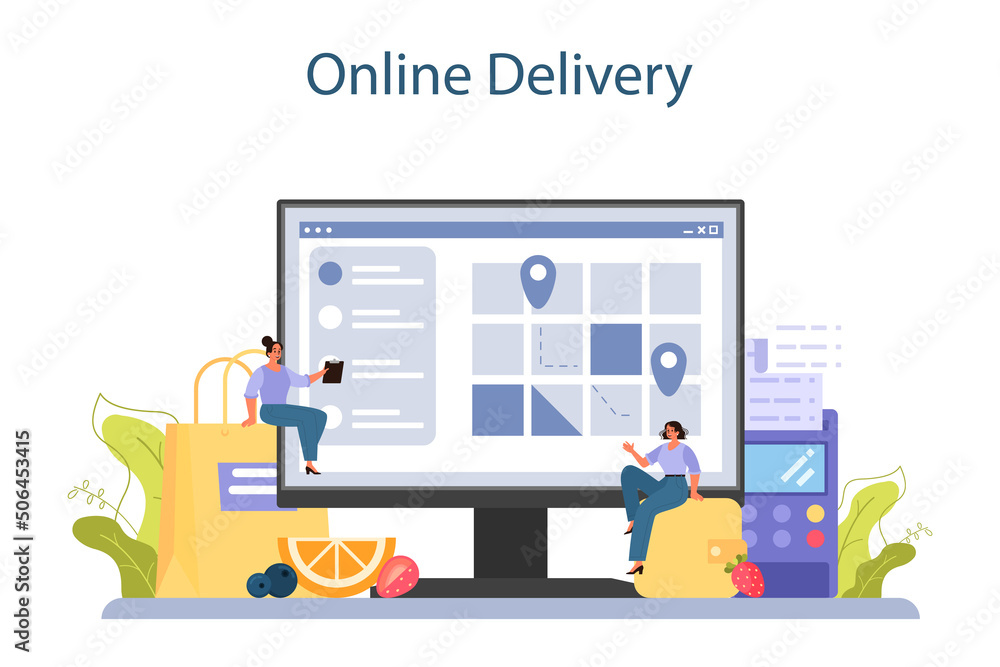 Pancake online service or platform. Tasty pancake for breakfast Pancake online service or platform. Tasty pancake for breakfast