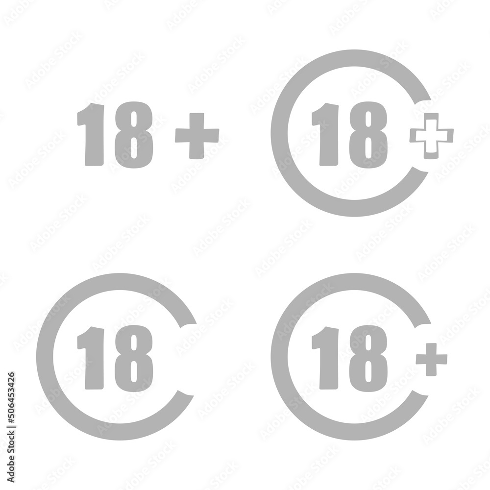18+ icon on a white background, vector illustration 18+ icon on a white background, vector illustration