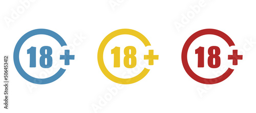 18+ icon on a white background, vector illustration