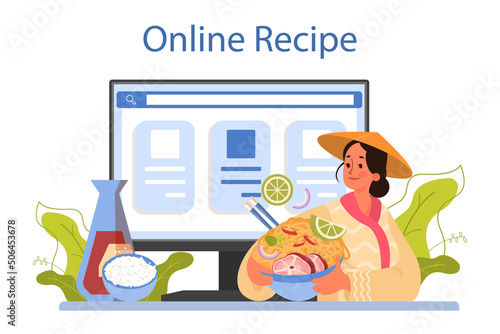 Pho bo online service or platform. Vietnamese soup in a bowl.