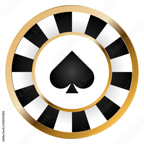 Casino chip with card suit Spades