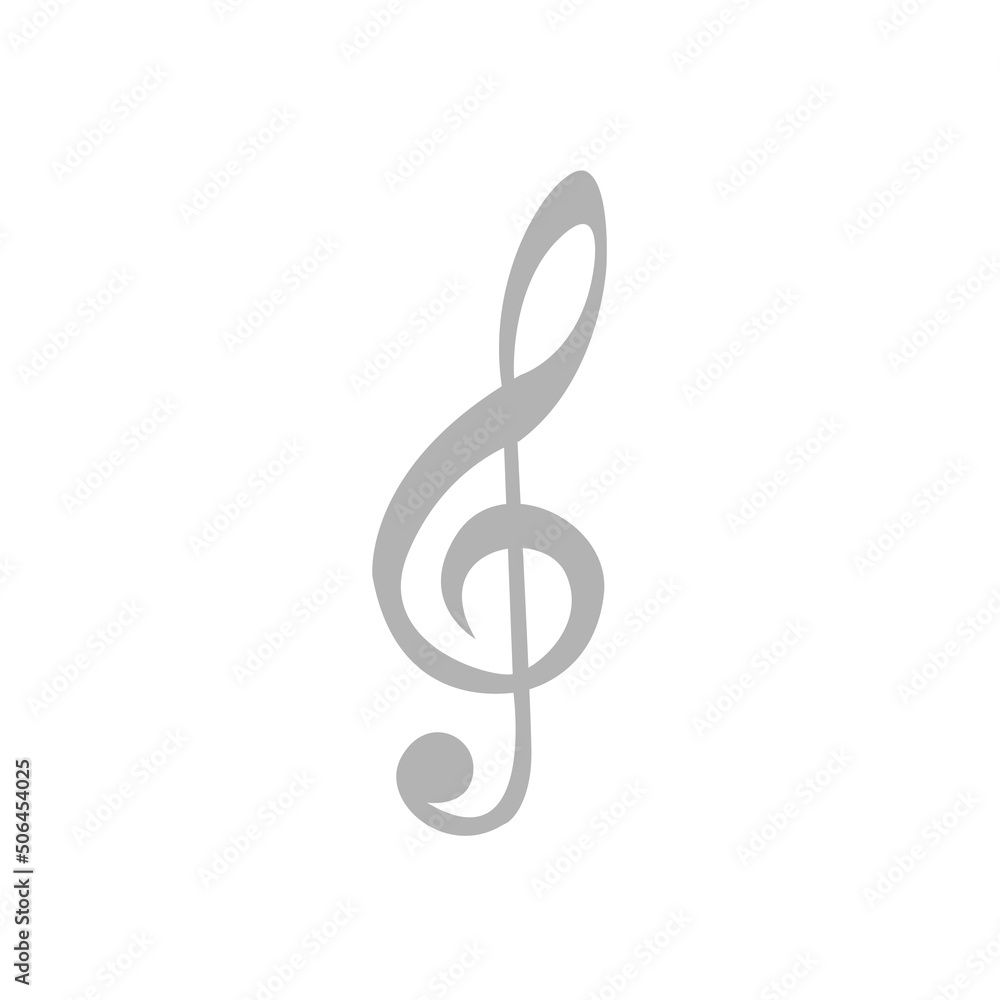 treble clef icon on a white background, vector illustration treble clef icon on a white background, vector illustration