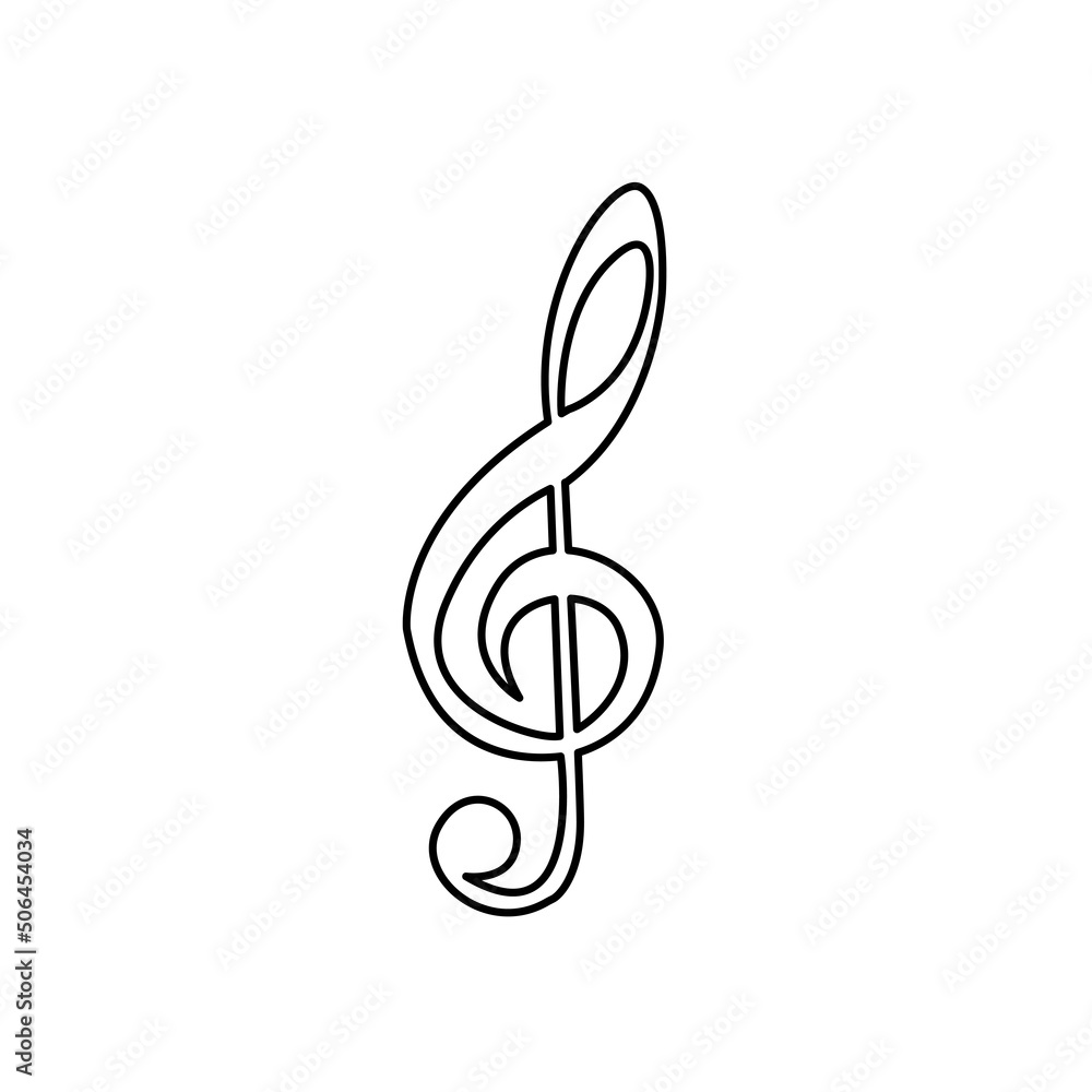 treble clef icon on a white background, vector illustration treble clef icon on a white background, vector illustration