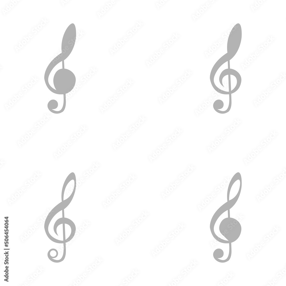 Fototapeta premium treble clef icon on a white background, vector illustration