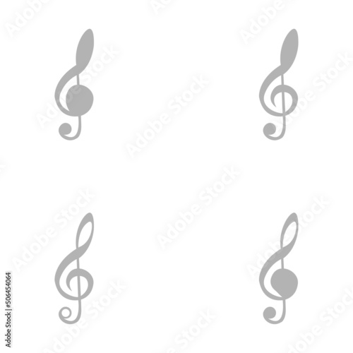 treble clef icon on a white background, vector illustration