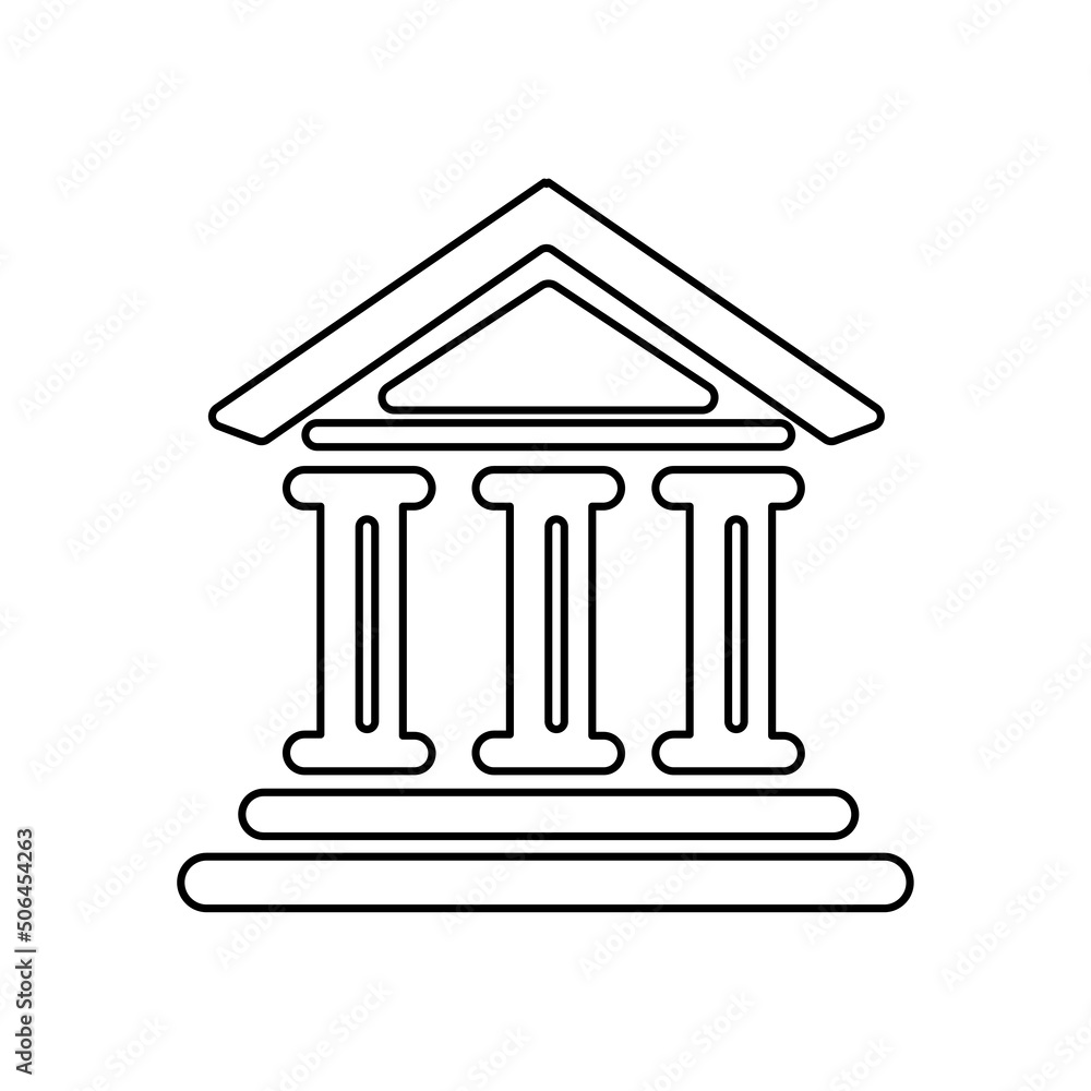 Court building icon, on white background, vector illustration Court building icon, on white background, vector illustration