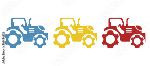tractor icon on a white background, vector illustration