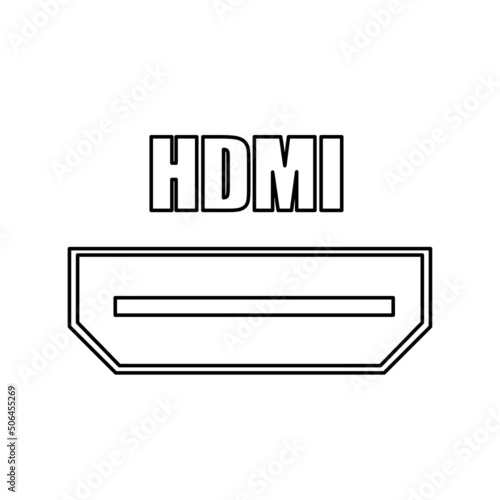 HDMI icon on a white background, vector illustration