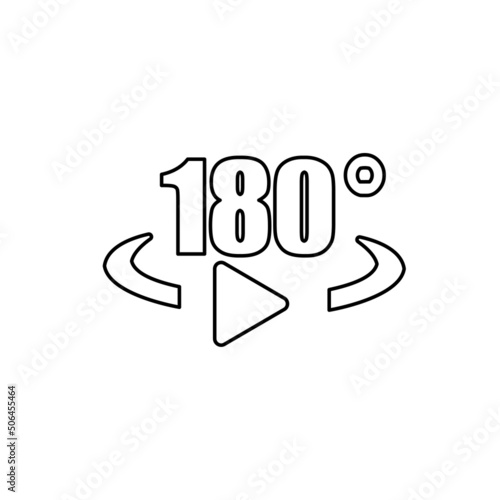 180 degree reversal icon, vector illustration