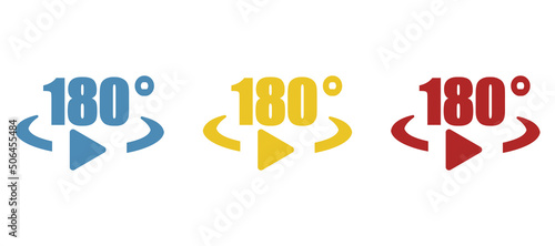 180 degree reversal icon, vector illustration