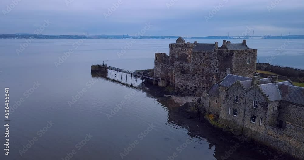 Aerial view of Blackness Castle in Scotland Aerial view of Blackness Castle in Scotland