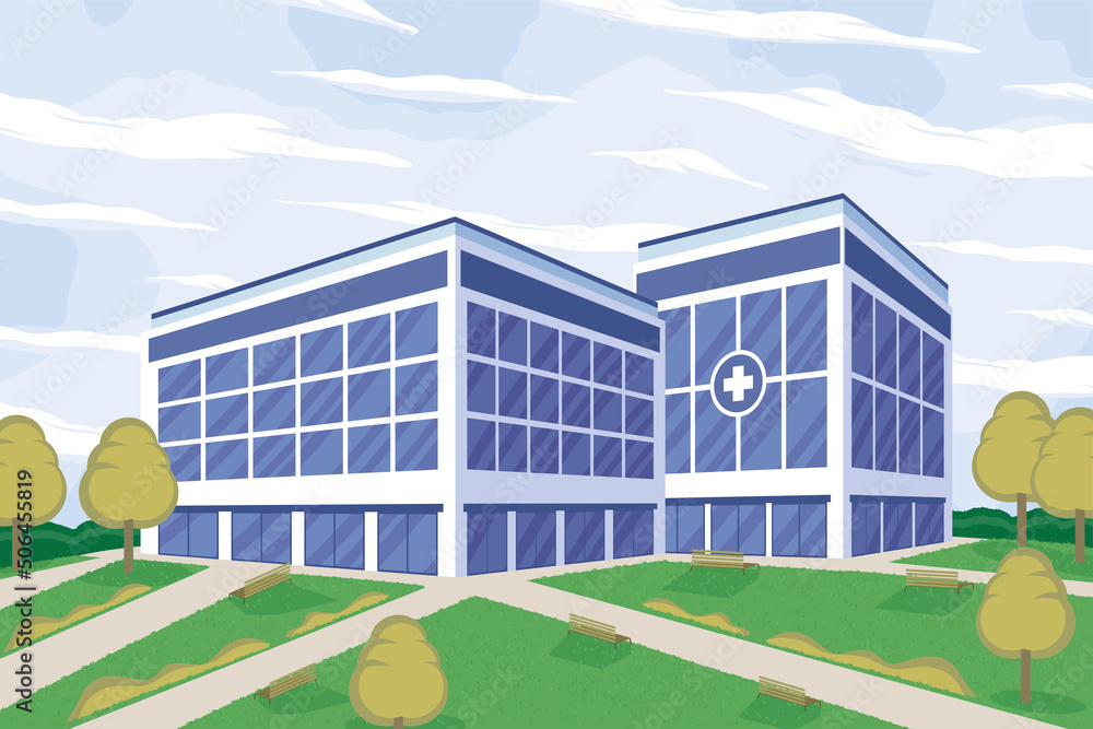 Fototapeta premium hospital building urban scene