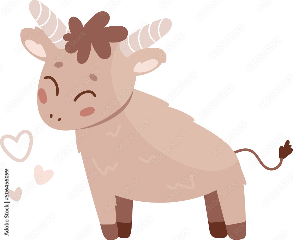 Baby zodiac sign Taurus. Cute bull. Vector astrology character Baby zodiac sign Taurus. Cute bull. Vector astrology character