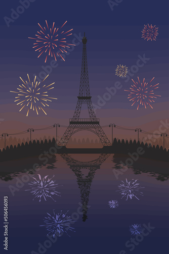eiffel tower in landscape